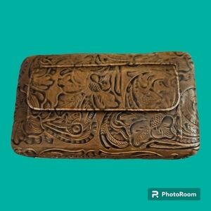 3/$30 Jone Jones Collection Western Floral Faux Leather Hard Case Wallet